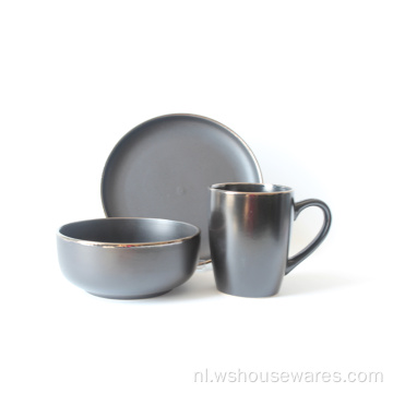 Stoneware keramische servies ronde plaat dinerset